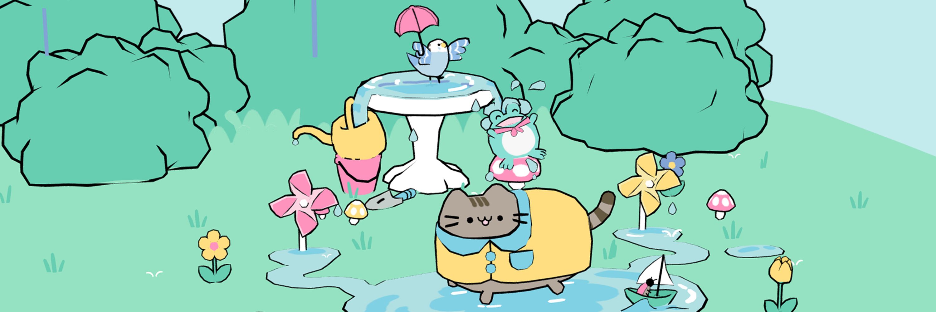3000x1000 Art Spotlight: Pusheen Spring Scene Community Blog Community Blog