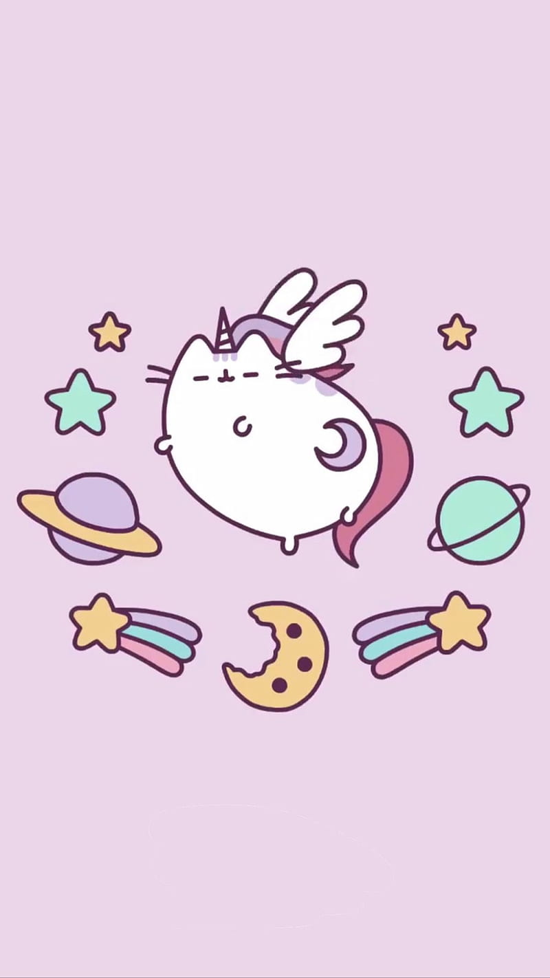 800x1422 Unicorn pusheen, cute, pastel, pony, unicorns, HD phone wallpaper