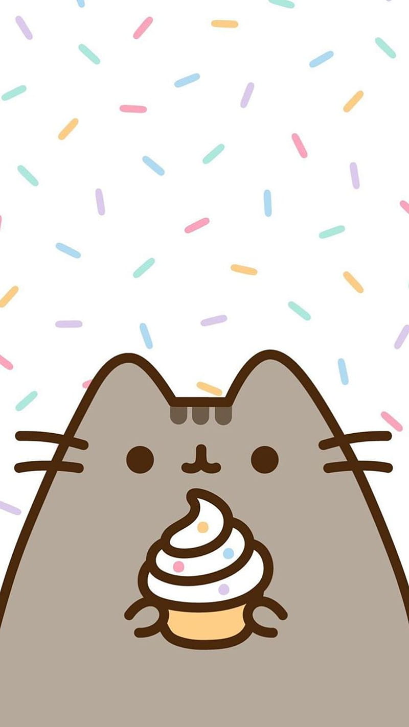 800x1423 Pusheen Cupcake, sprinkles, HD phone wallpaper