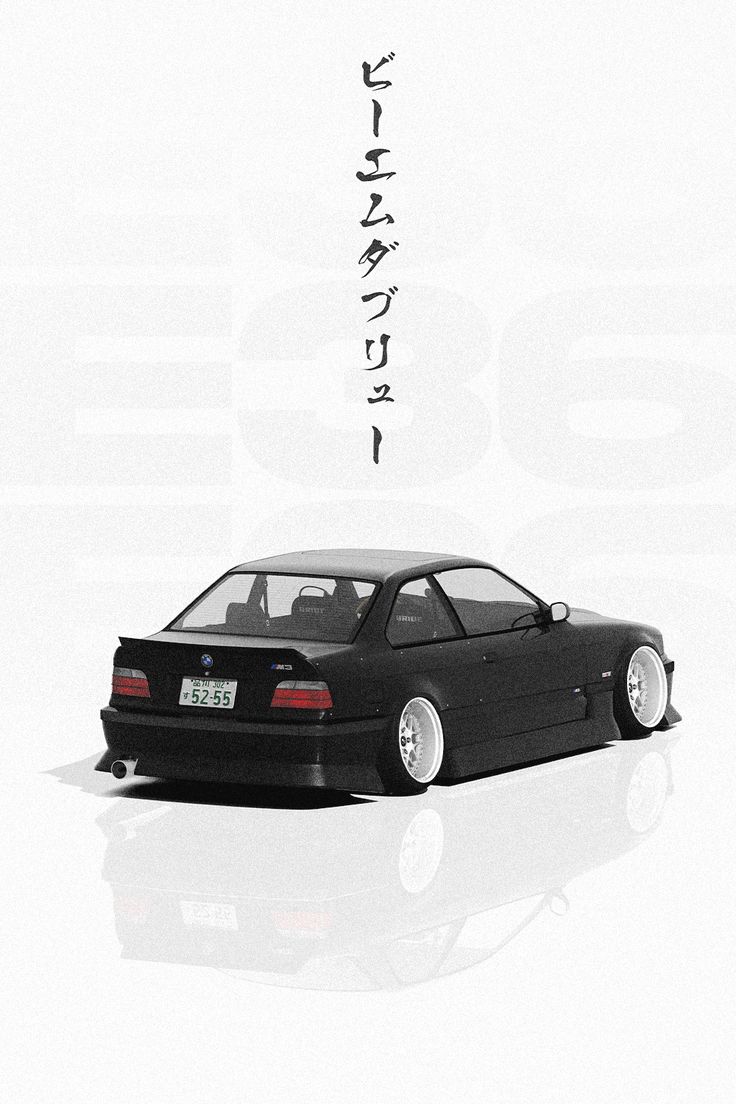736x1104 BMW E36 M3 Widebody Japanese Poster Wallpaper