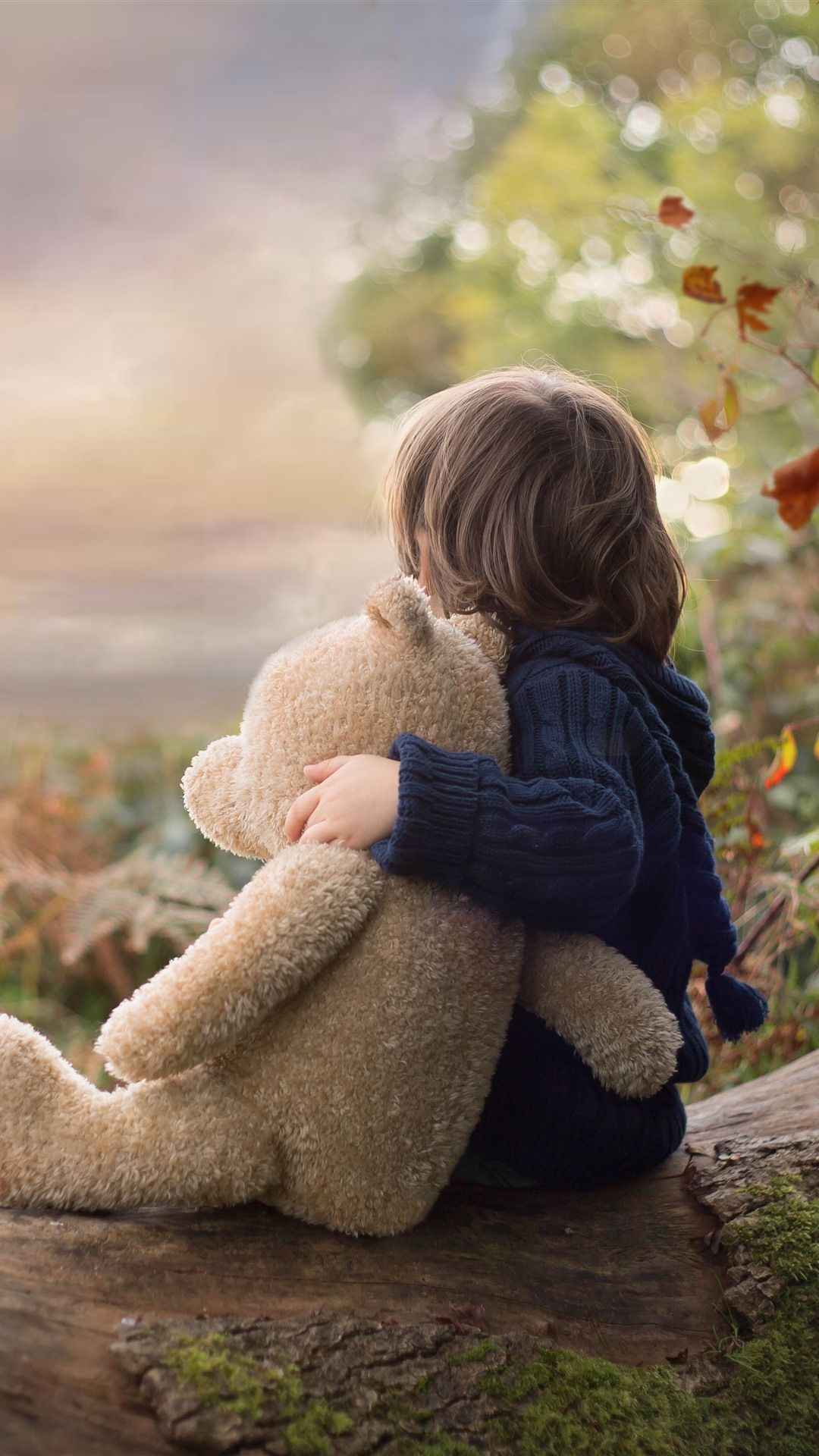 1080x1920 Boy And Teddy Bear, Child, Friends, Back View 1206x2622 IPhone 16 17 Pro Wallpaper, Background, Picture, Image