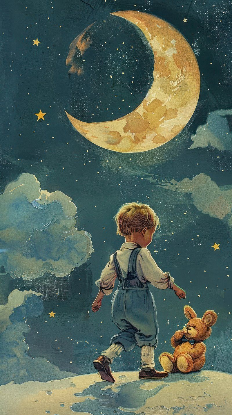 800x1427 Teddy Bear Moon Image Wallpaper