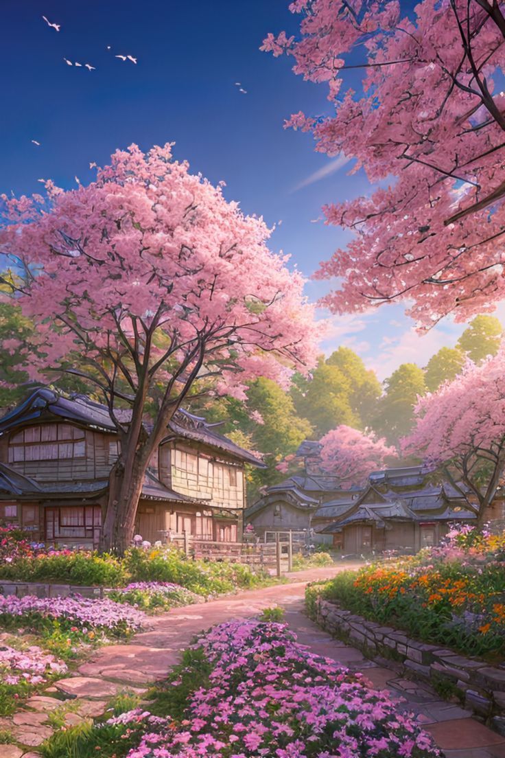 736x1104 Cherry Blossom Village