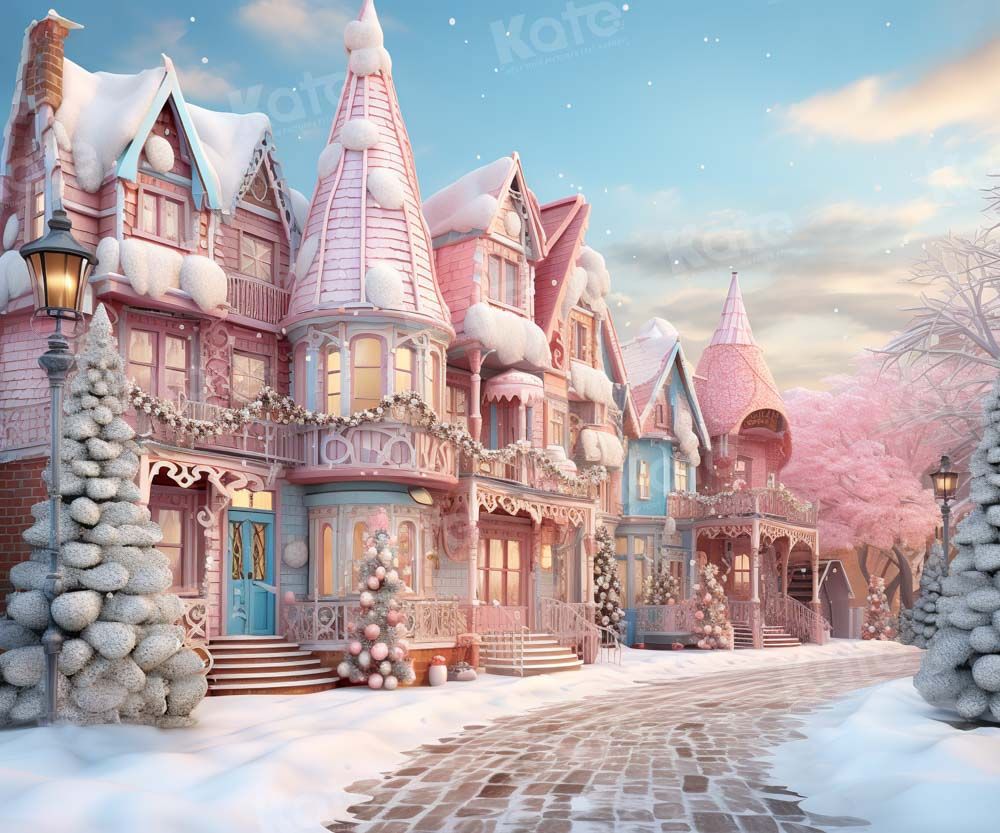 1000x833 Whimsical Winter Village Fantasy Backdrop