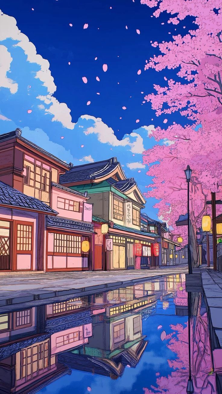 736x1308 Japanese Village Wallpaper