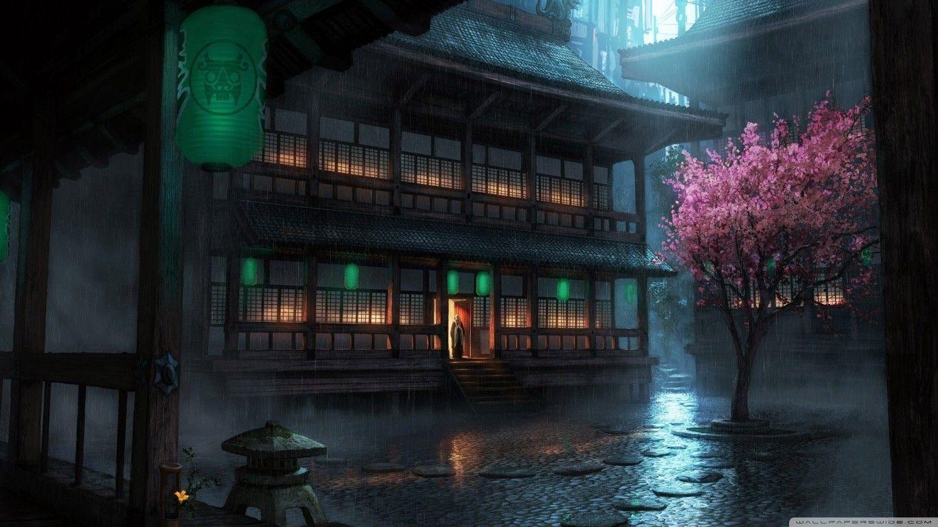 1366x768 Pink Street Wallpaper