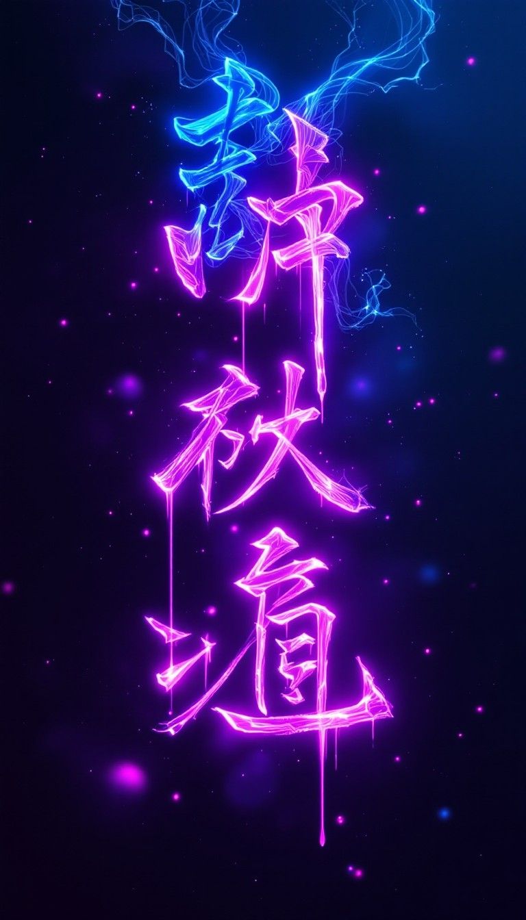 768x1344 Download Neon Chinese Characters Image, Neon, Calligraphy