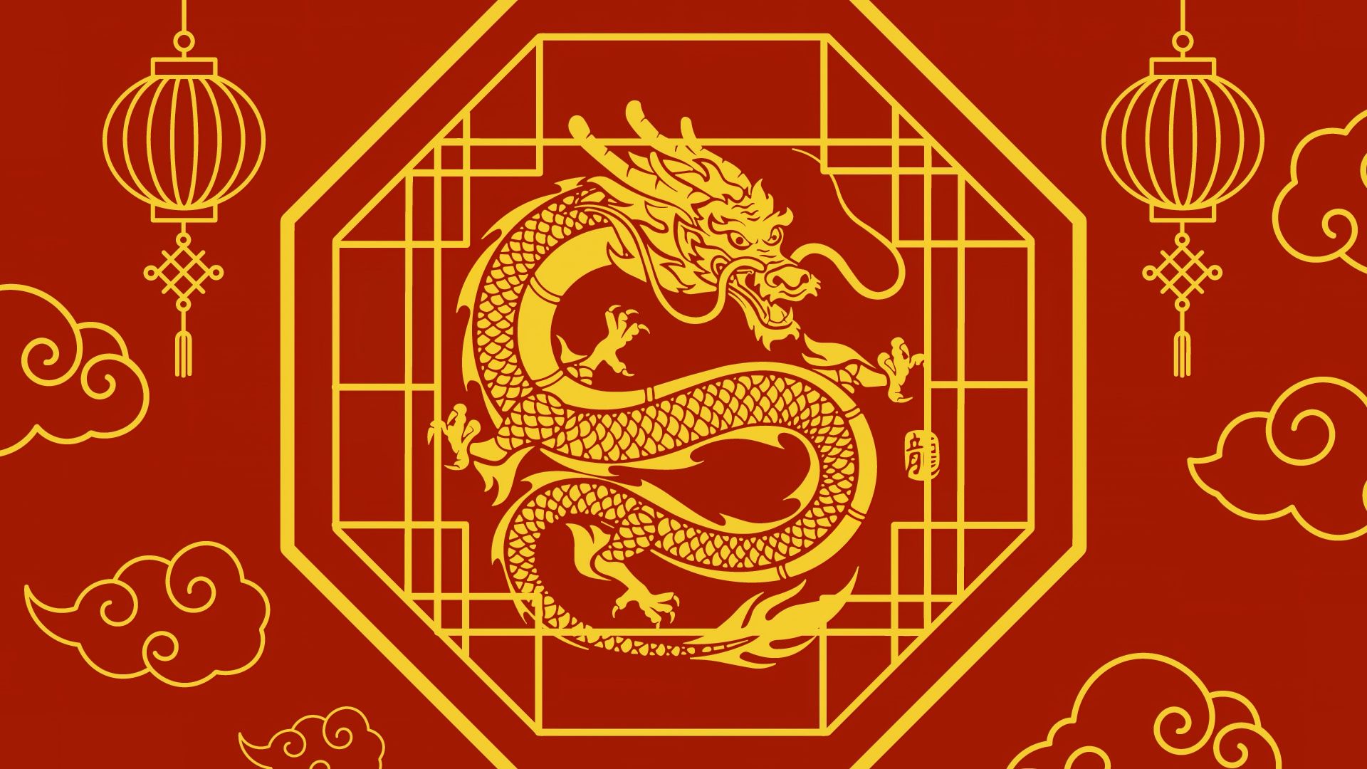 1920x1080 Chinese New Year Wallpaper 4K, Year of the Dragon, Illustration