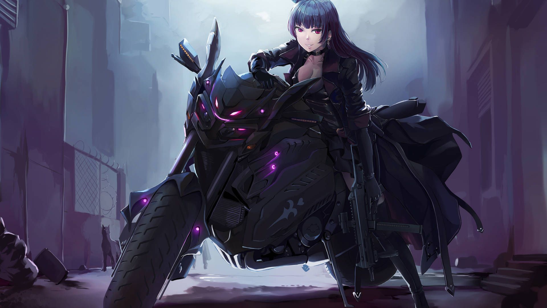 1920x1080 Motorcycle Anime Wallpaper