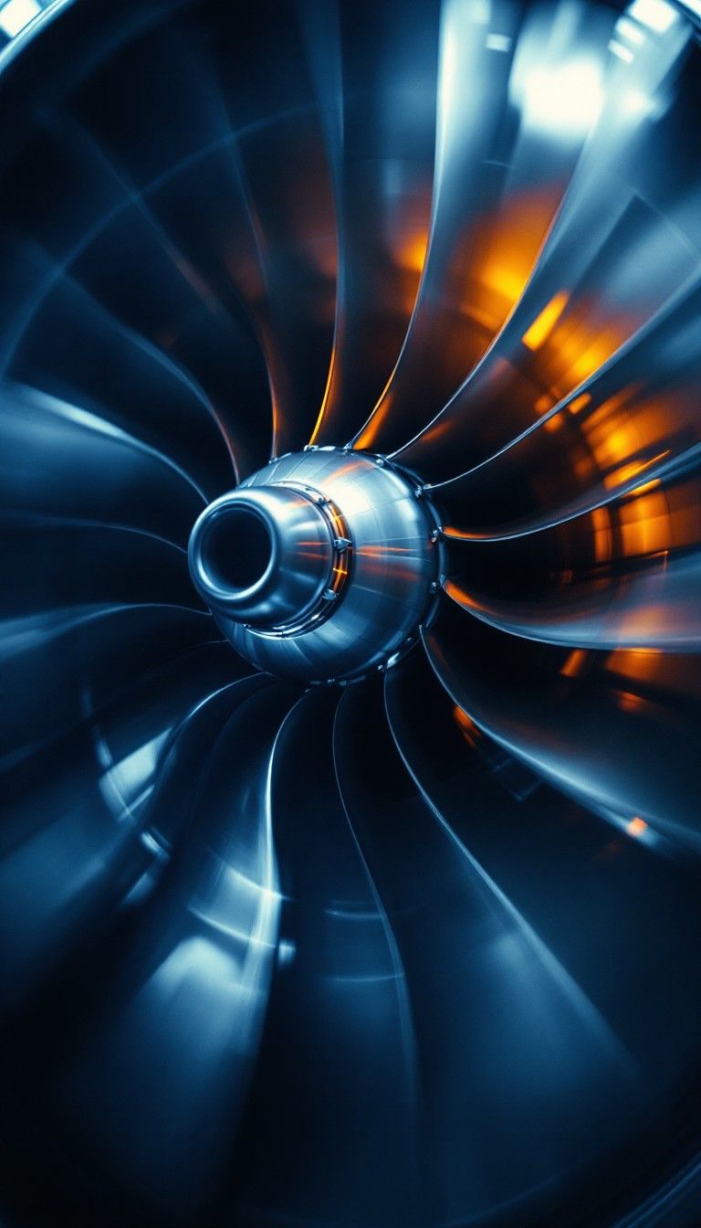 768x1344 Free Turbine Blade Abstract Image, Industrial, Metallic