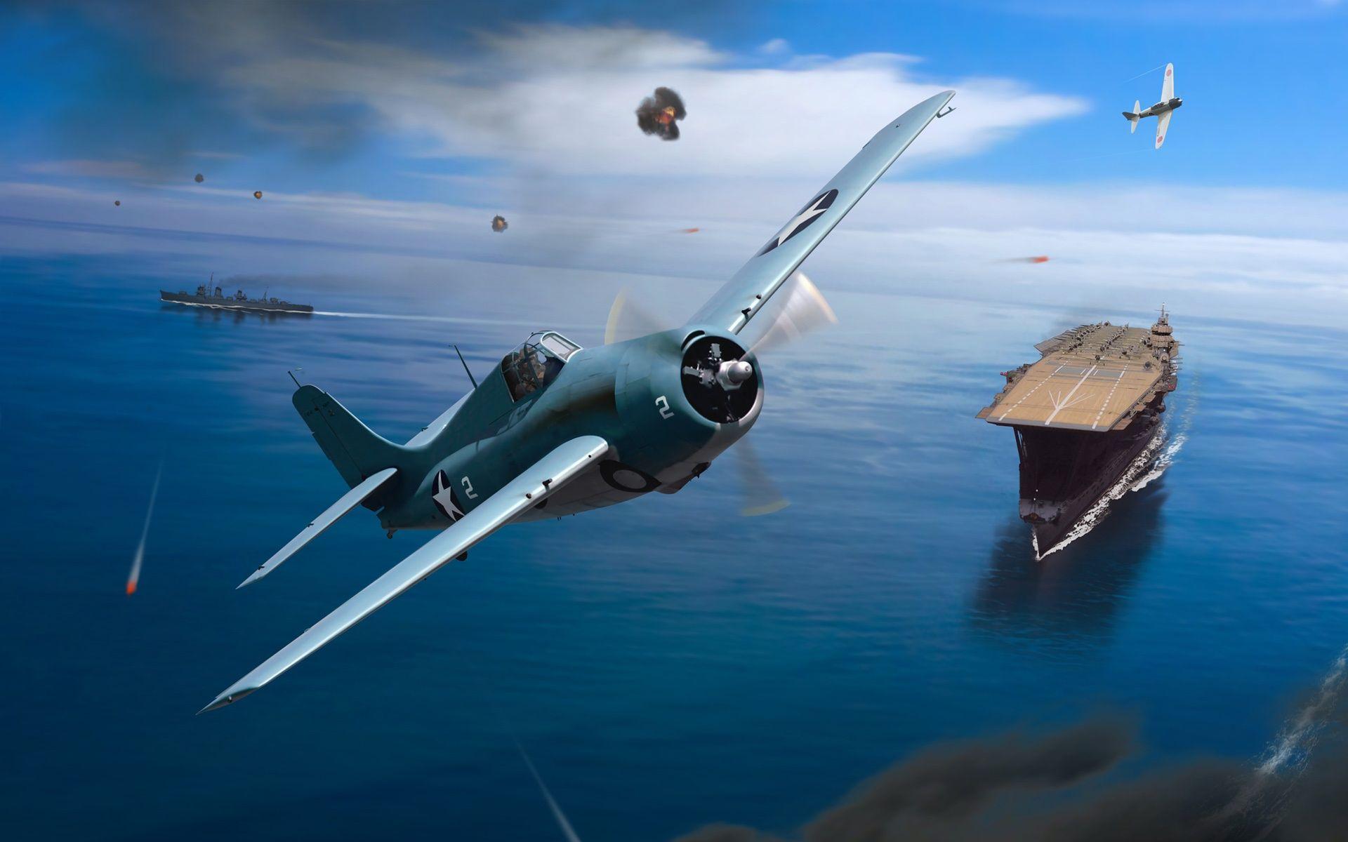 1920x1200 Wallpaper World War Ii, Art Drawing, Fighter, Aircraft HD Wallpaper