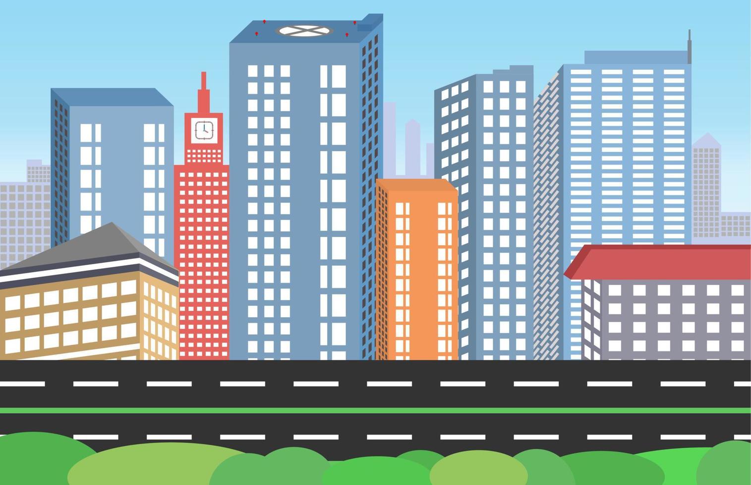 1515x980 Metropolitan city building vector, skyscrapers consist of offices, apartments, highways, business areas. best for your wallpaper and background