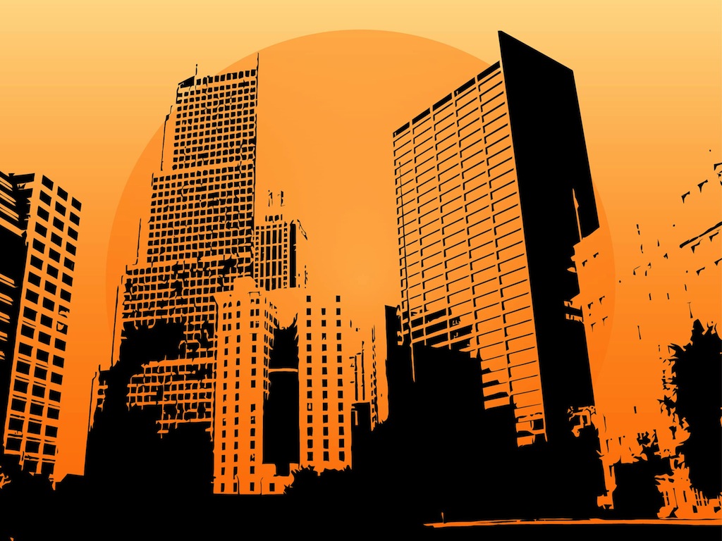 1024x768 Skyscrapers Vector Vector Art & Graphics
