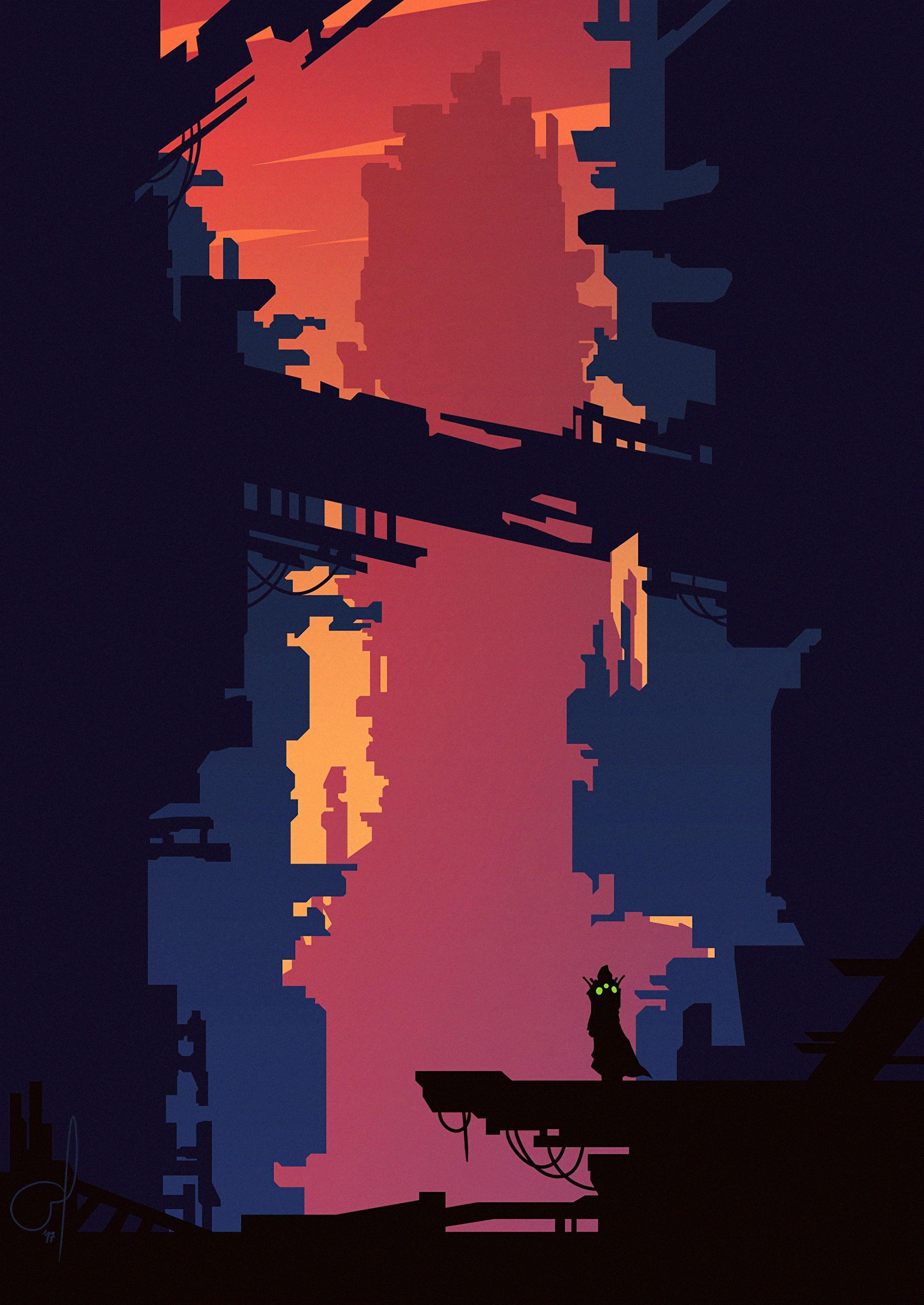 2150x3036 Phone wallpaper: Vector, Art, Silhouette, City, Building 140952