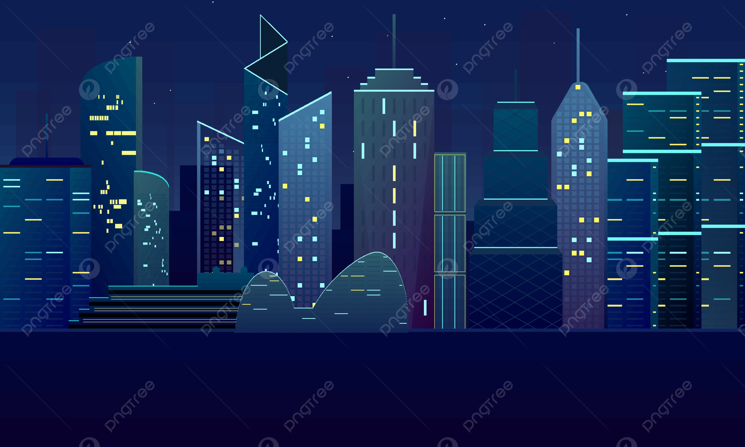 2500x1500 Gradient Color Vector Building Silhouette Night View Illustration, Vector, Illustration, Building Illustration Background And Wallpaper For Free Download