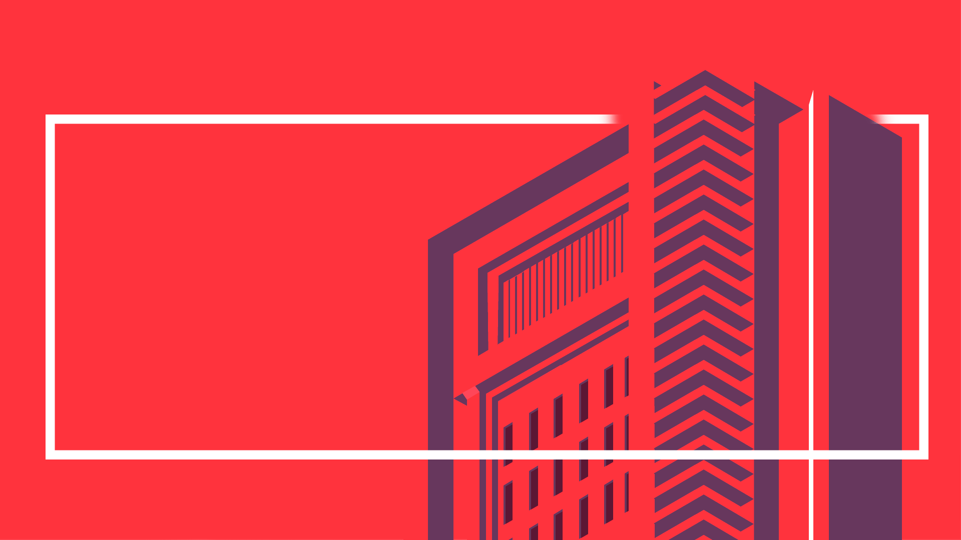 1920x1080 Bold Red Vector: Artistic Boxed Building HD Wallpaperx1080