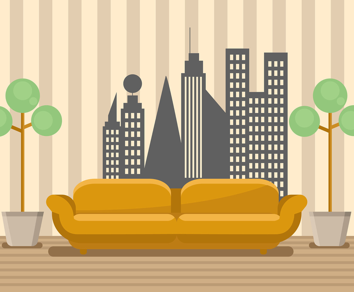 1136x936 Skyscraper Wall Art Vector Vector Art & Graphics