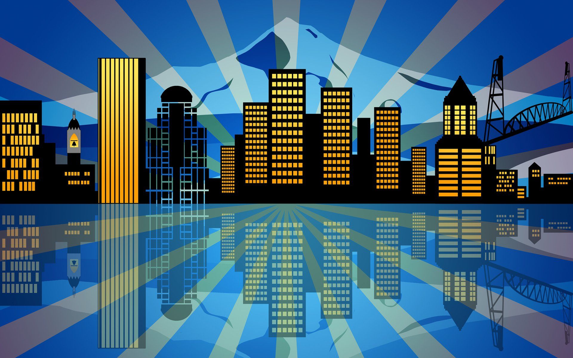 1920x1200 Download Vector Artistic City HD Wallpaperx1800
