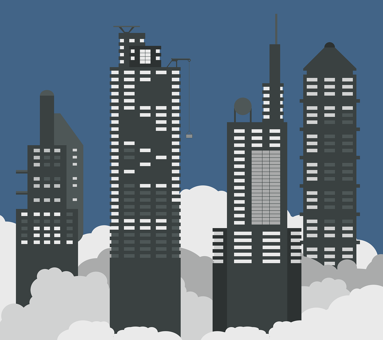 1280x1137 Download Wallpaper Minimal Skyscrapers. Royalty Free Stock Illustration Image