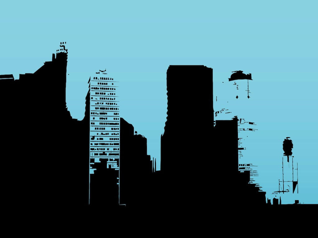 1024x768 Buildings Outlines Vector Art & Graphics