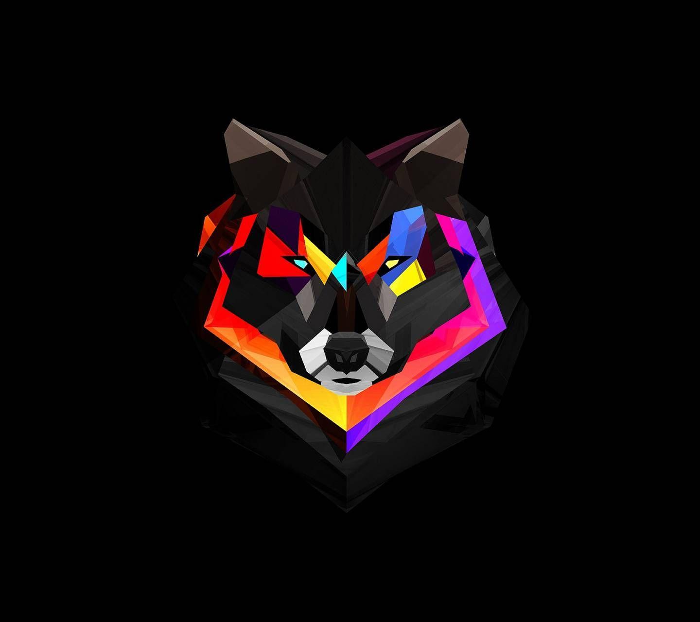 1440x1280 Polygon Wolf wallpaper