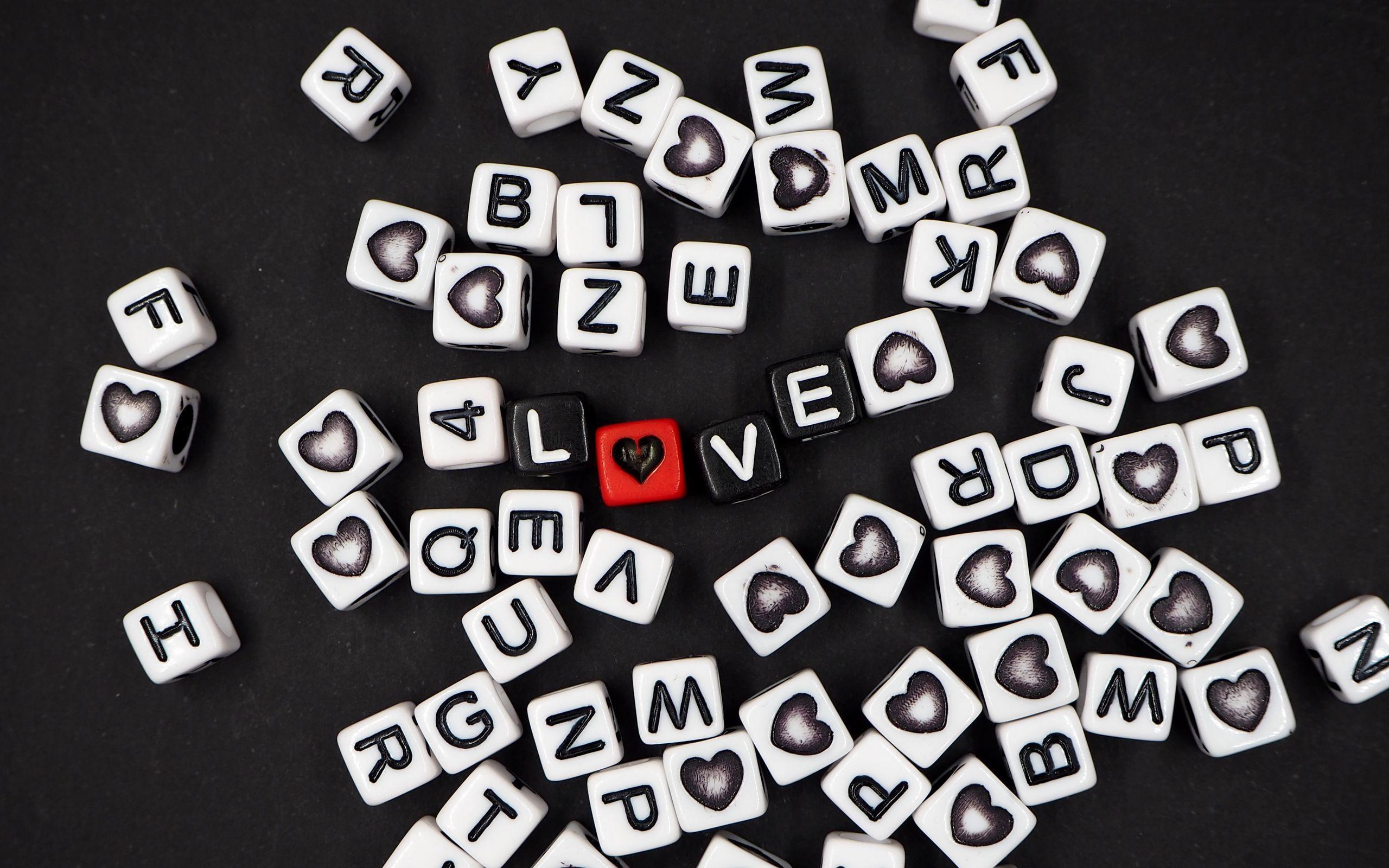 2560x1600 Download wallpaper 2560x1600 love, words, cube, inscription widescreen 16:10 HD background
