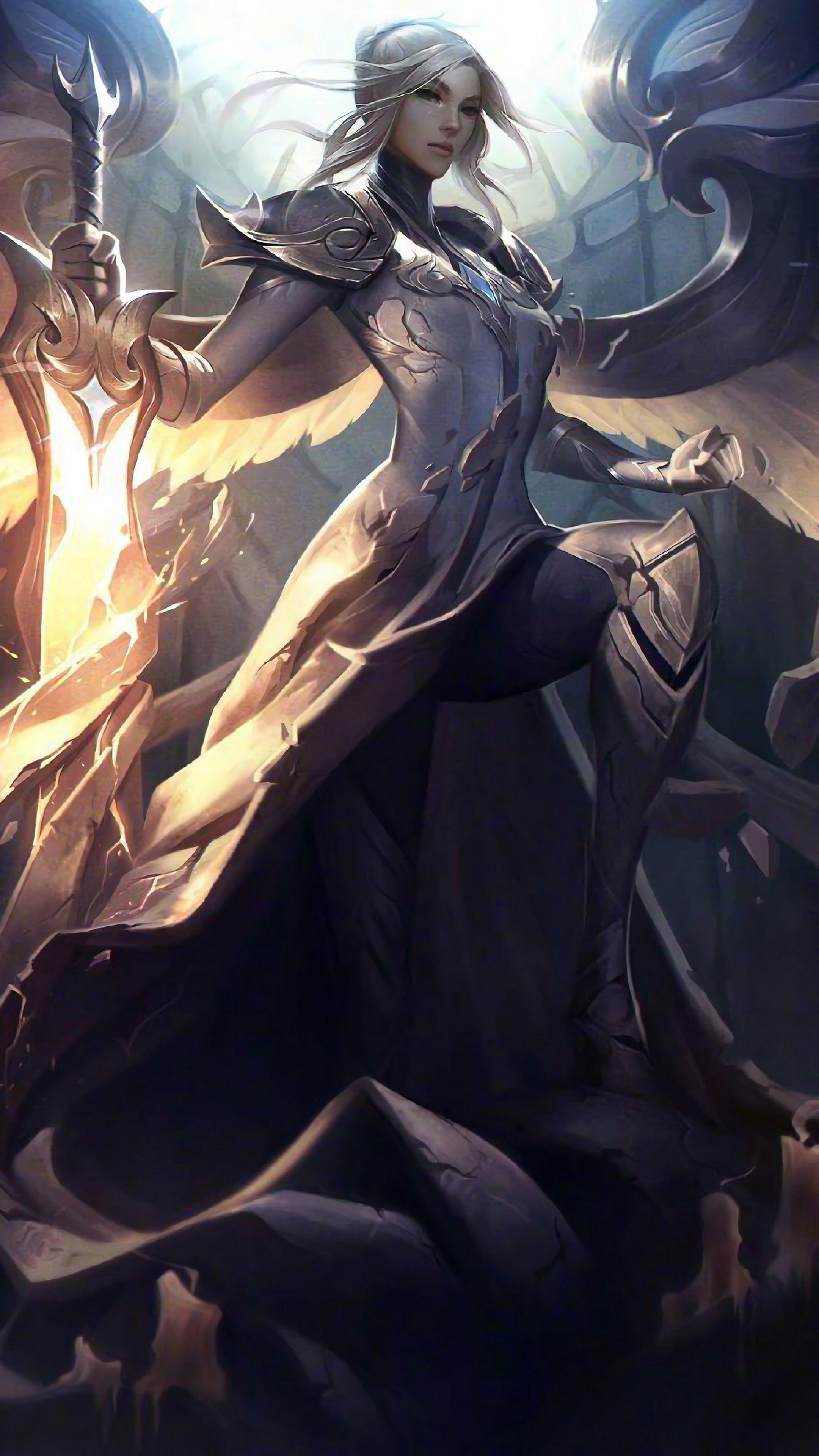 2160x3840 Silver Kayle Unmasked Splash Art LoL 4K Wallpaper