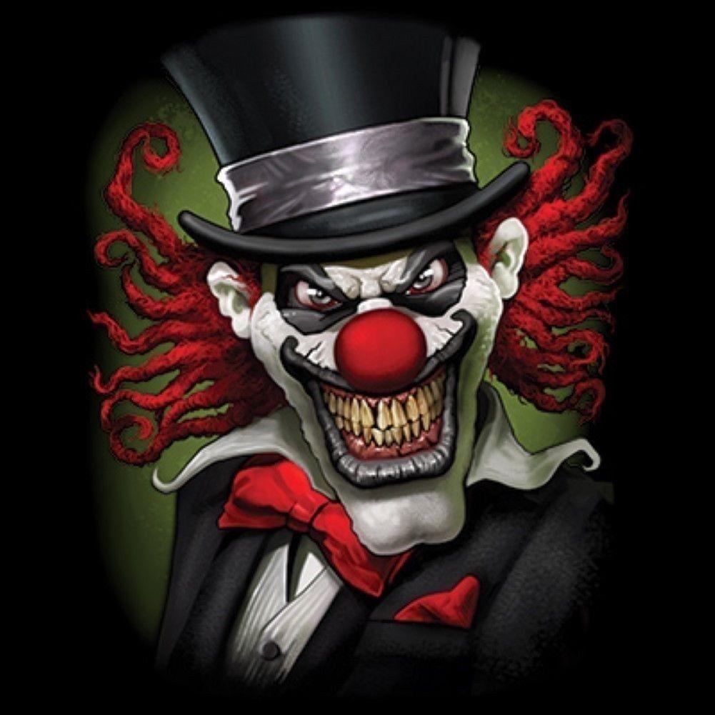 1001x1001 Crazy Clown Shirt, Joker, Evil, Scary, Jester, Juggalo, Sinister, Small. Scary clowns, Evil clowns, Clown horror