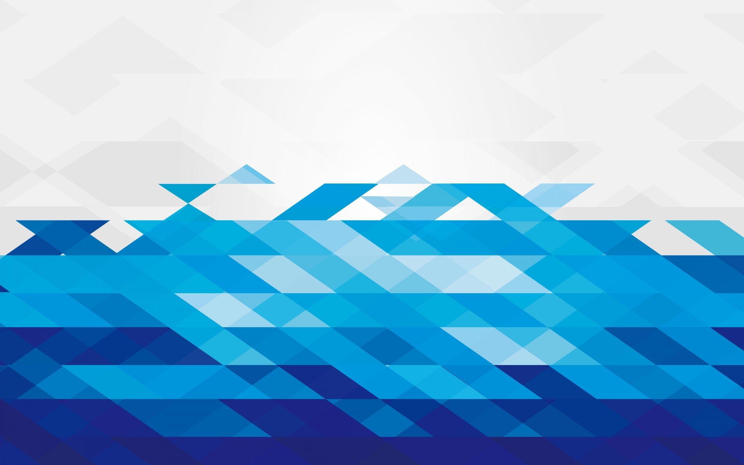 2560x1600 Download 2560x1600 Blue Triangles, Low Poly, Light Theme Wallpaper for MacBook Pro 13 inch