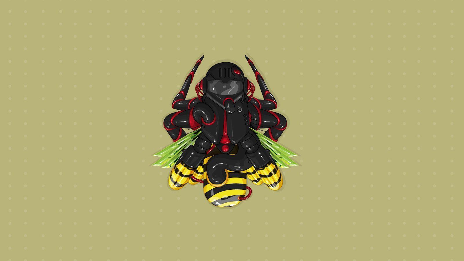 1600x900 Download wallpaper 1600x900 insect, robot, art, weapons widescreen 16:9 HD background
