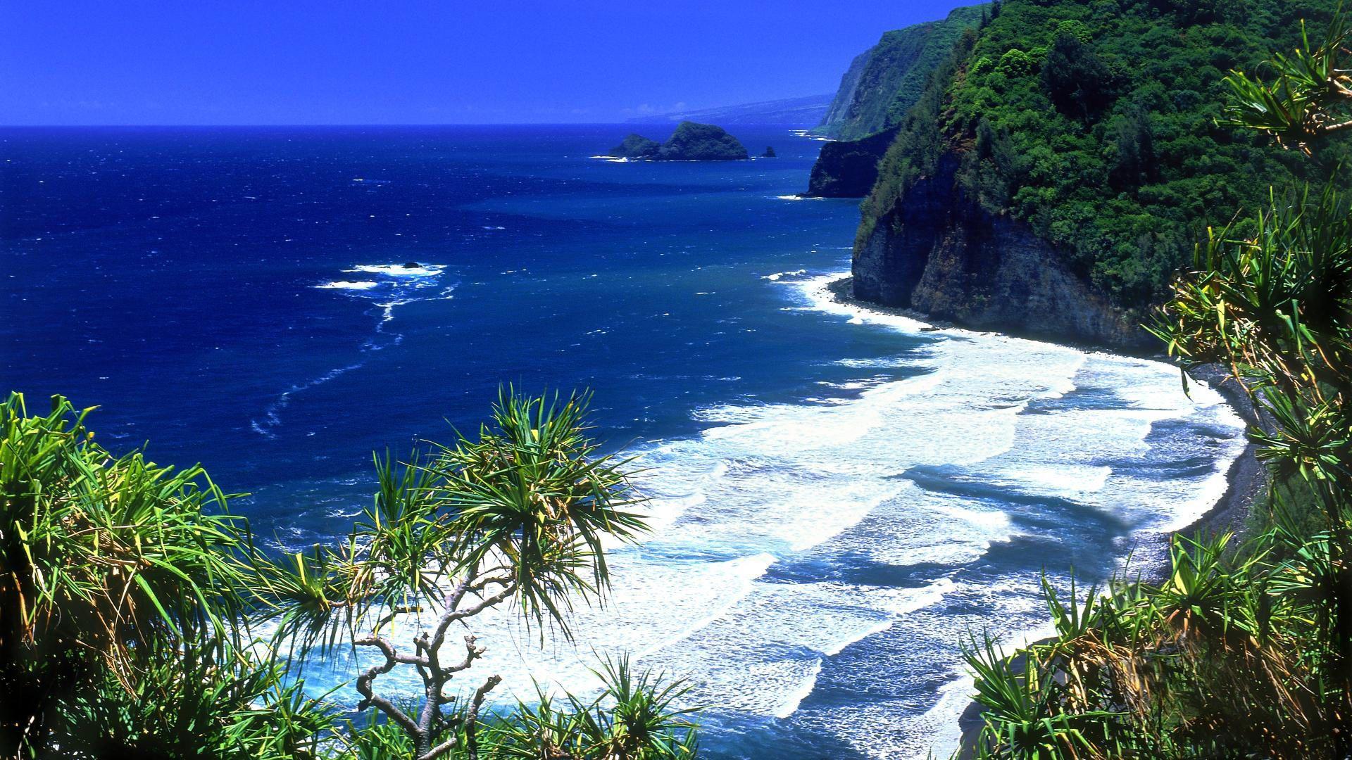 1920x1080 Hawaii, valley, waterfall, background, wallpaper, beach, pololu, image, travel