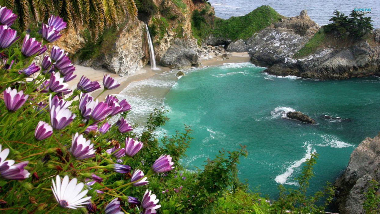 1244x700 Summer falls parks waterfalls lagoon beaches wallpaperx1080