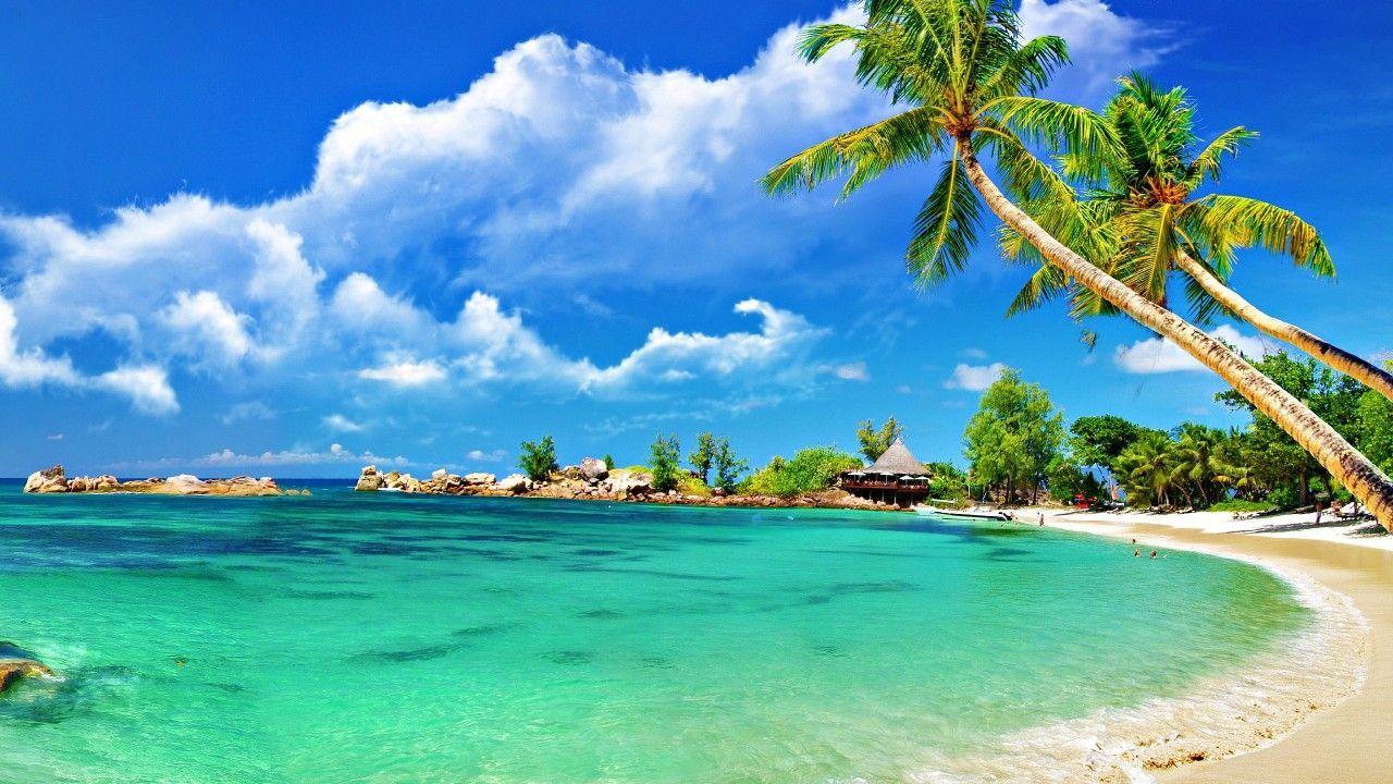 1280x720 Wallpaper Waterfall Tropical Beach. Tropical Beach Wallpaper Galaxy Wallpaper, HD & HQ. Beach wallpaper, Beach background, Andaman and nicobar islands
