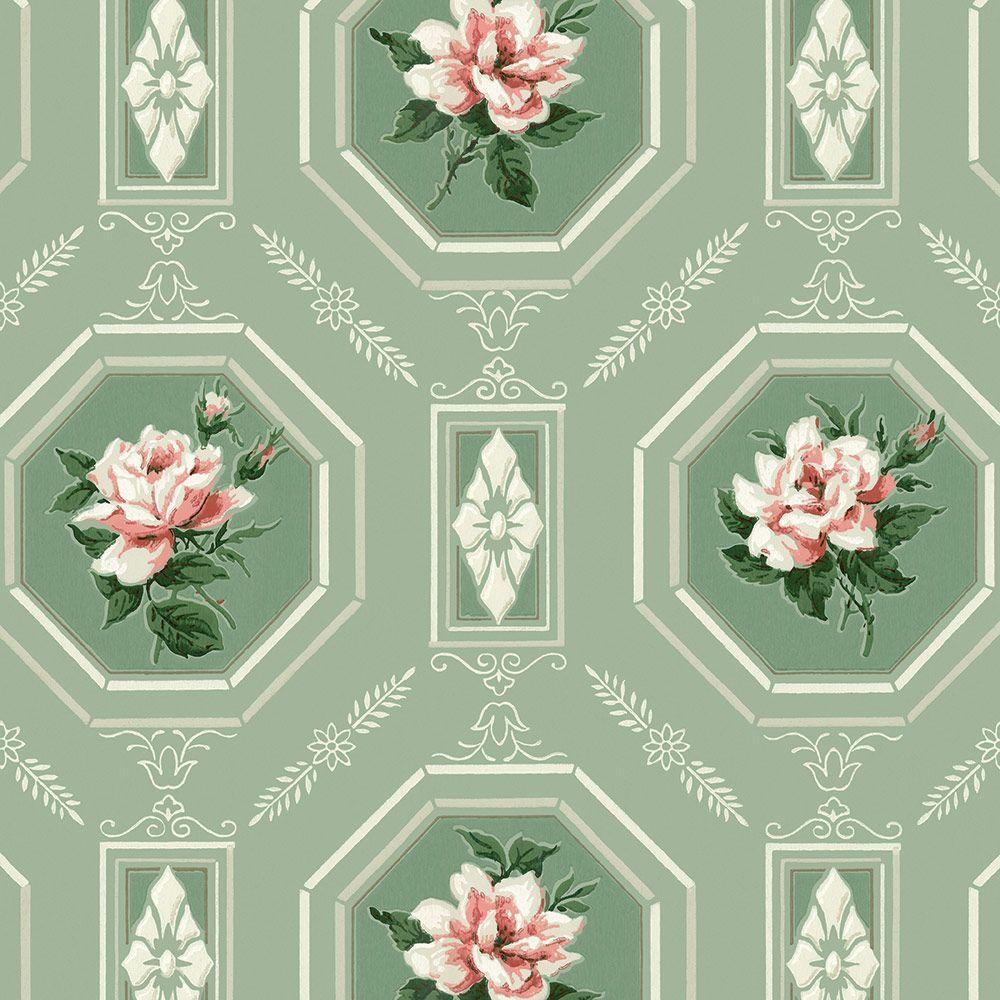 1000x1000 Vintage 1940s Wallpaper. Bradbury & Bradbury. Wallpaper, Wallpaper vintage, Vintage wallpaper