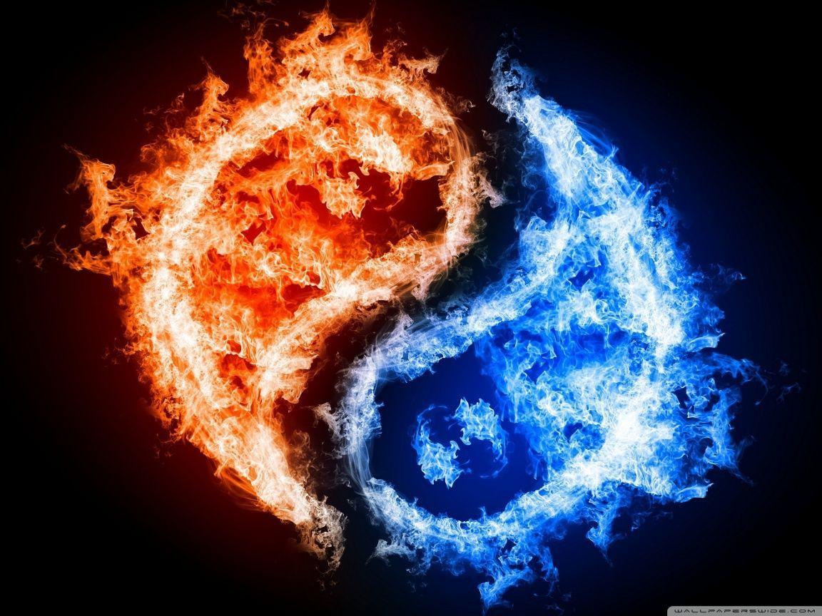 1152x864 Water And Fire Wallpaper