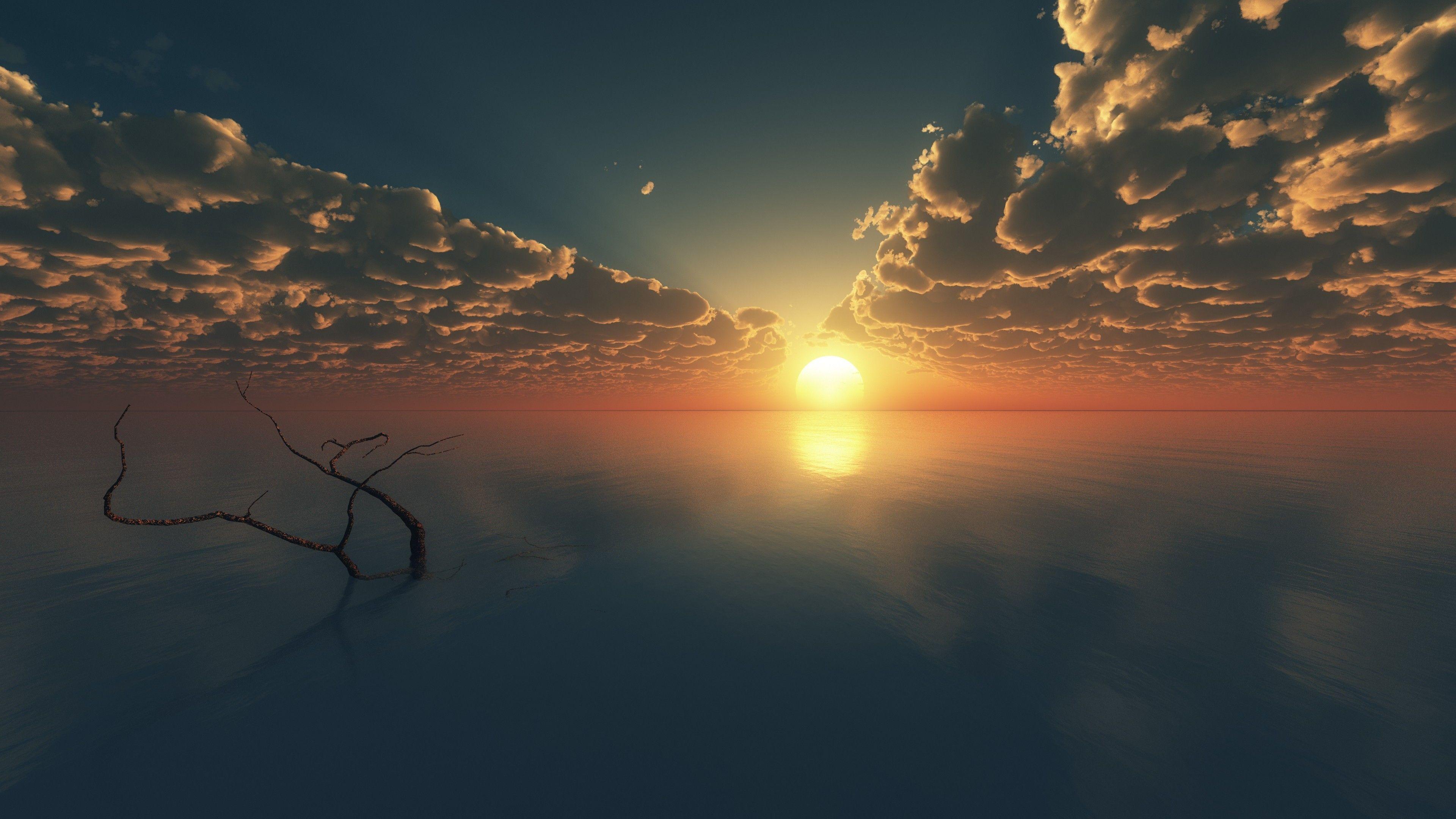 3840x2160 2k Ocean Digital Art Wallpaper & Background Download
