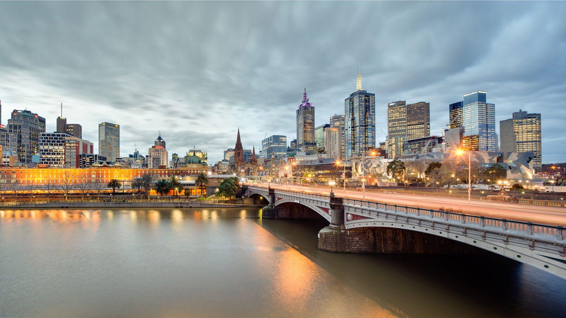 1920x1080 Princes Bridge On Yarra River Melbourne City Blue Hour Panorama Melbourne Australia Ultra HD Wallpaper And Lapx2160 :