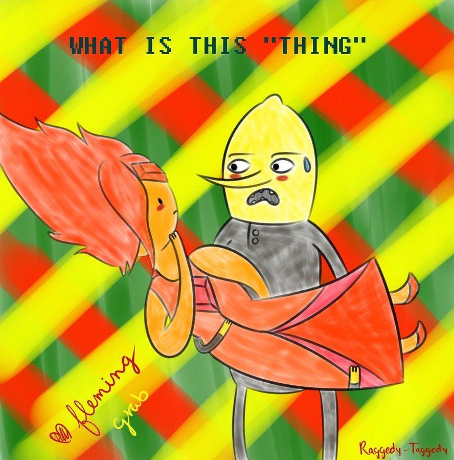 888x899 Flame Princess x Lemongrab Time With Finn and Jake Fan Art