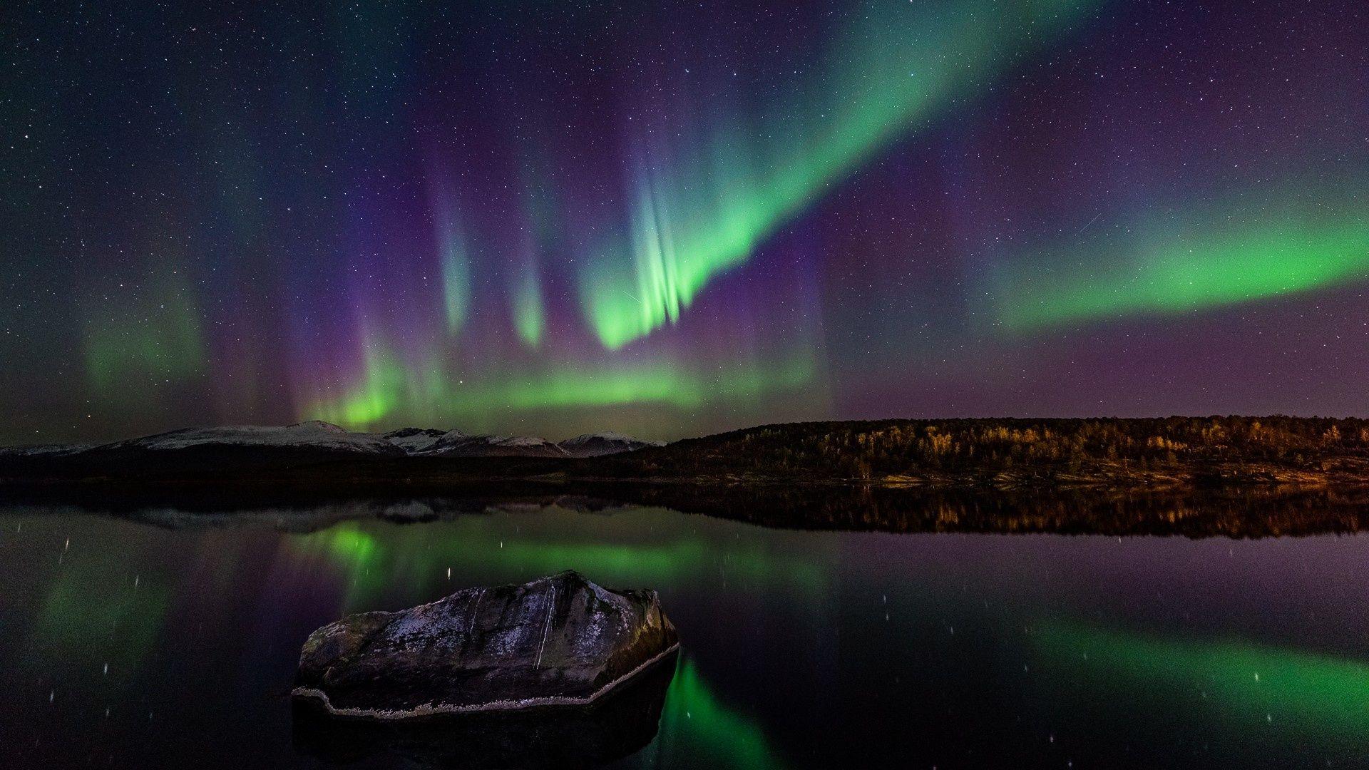 1920x1080 Night Norway Northern Lights Wallpaper