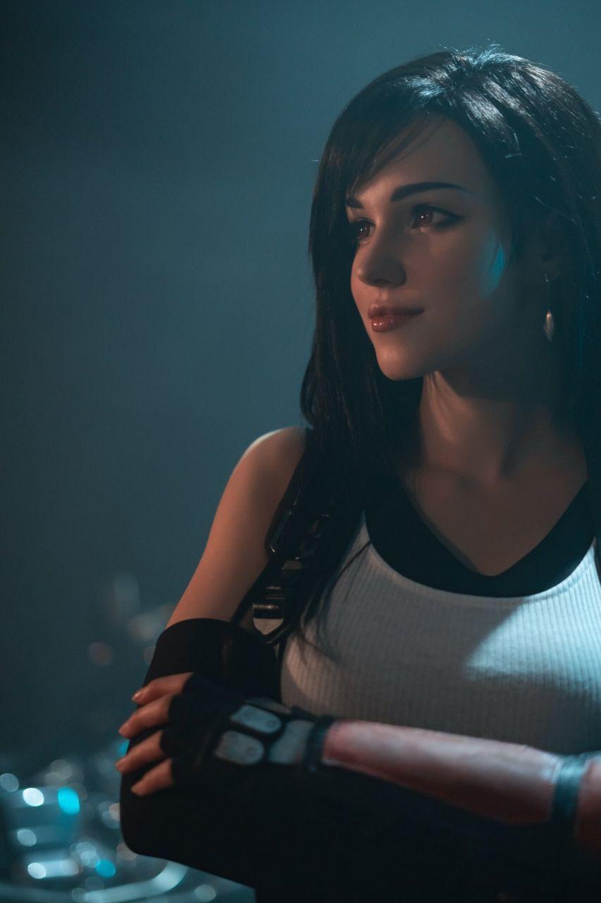 853x1280 Women Model Cosplay Shirogane Sama Video Games Video Game Characters Tifa Lockhart Fingerless Gloves Wallpaper:853x1280