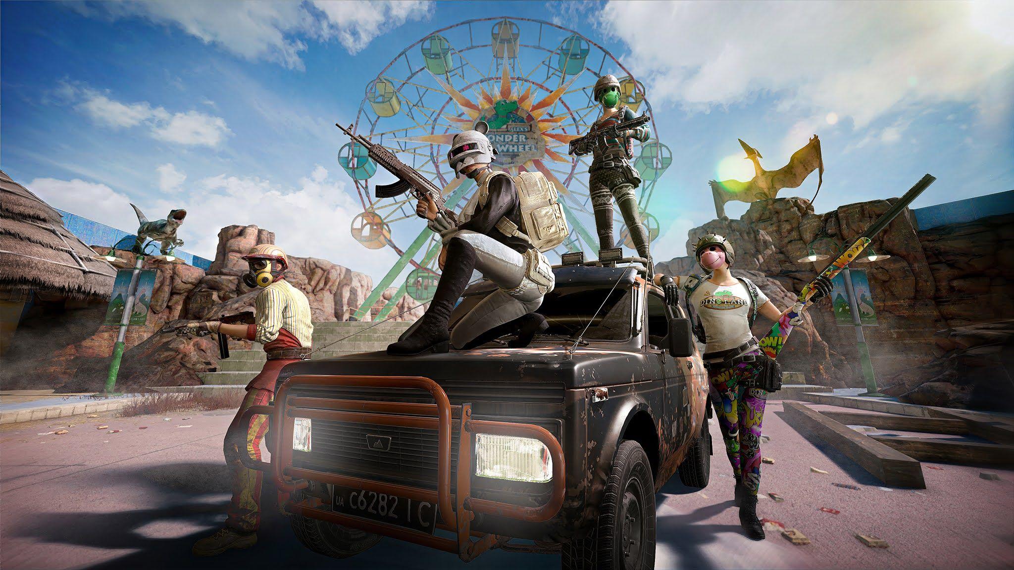 2048x1152 Dinosaur Park Pubg Season 7 Wallpaper