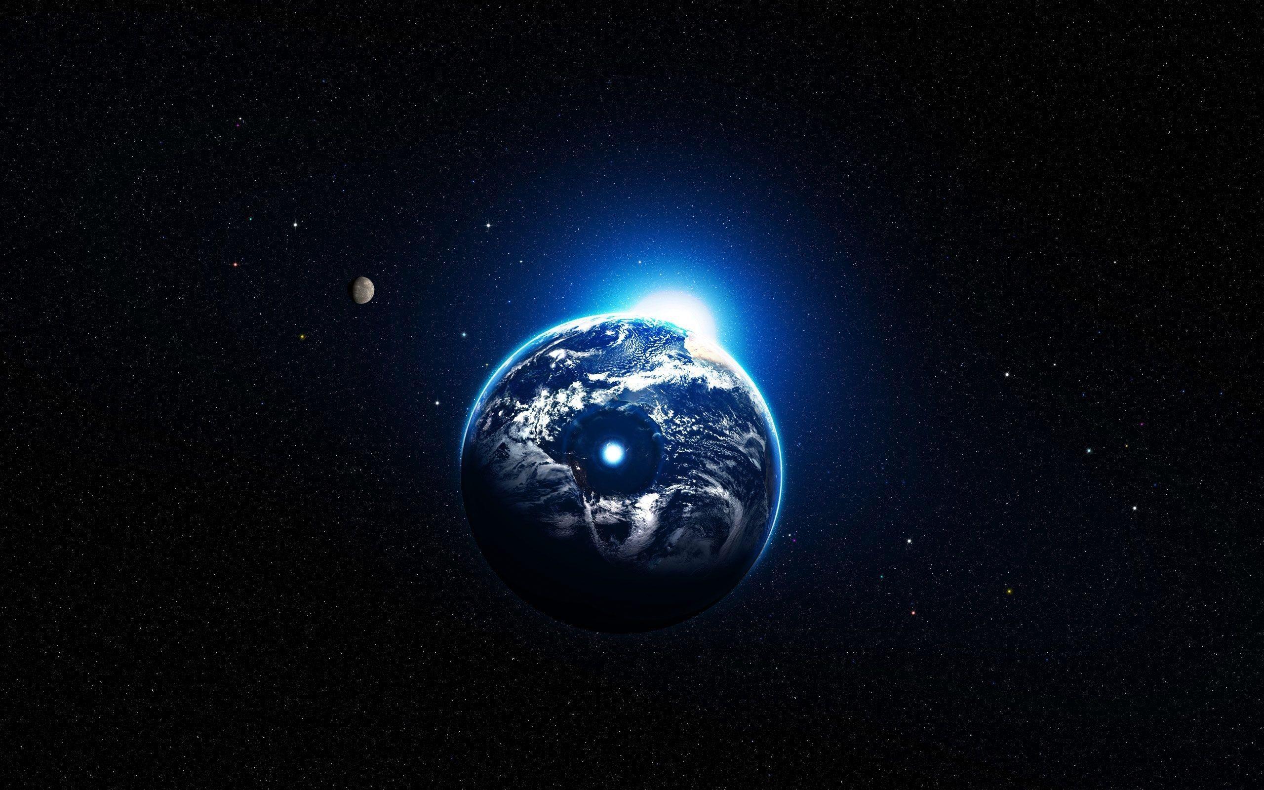 2560x1600 The sun is after Earth planet from the space. Space final frontier Wallpape. Outer space wallpaper, Earth from space, Planets wallpaper