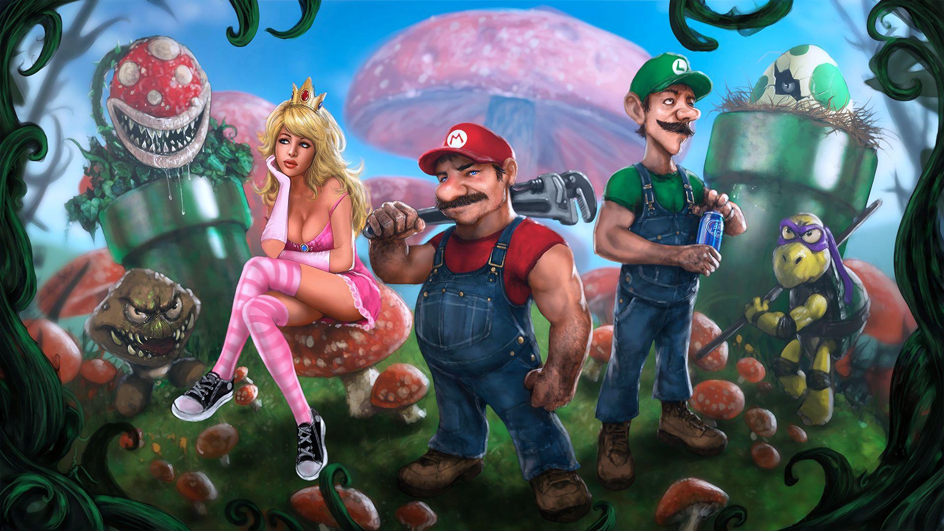 1920x1080 Mario Bros. Digital Artwork