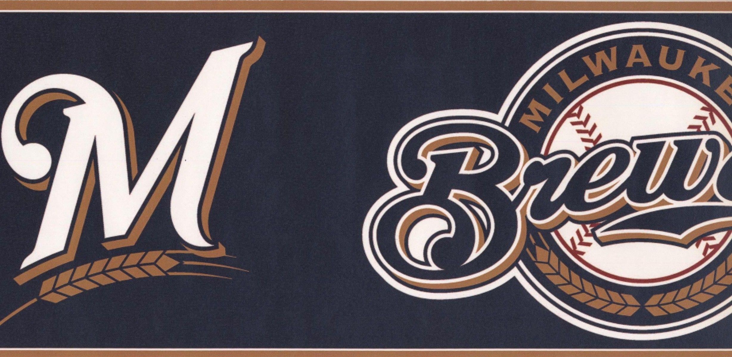 2457x1200 Milwaukee Brewers MLB Baseball Team Fan Sports Wallpaper Border Modern Design, Roll 15' x 6''