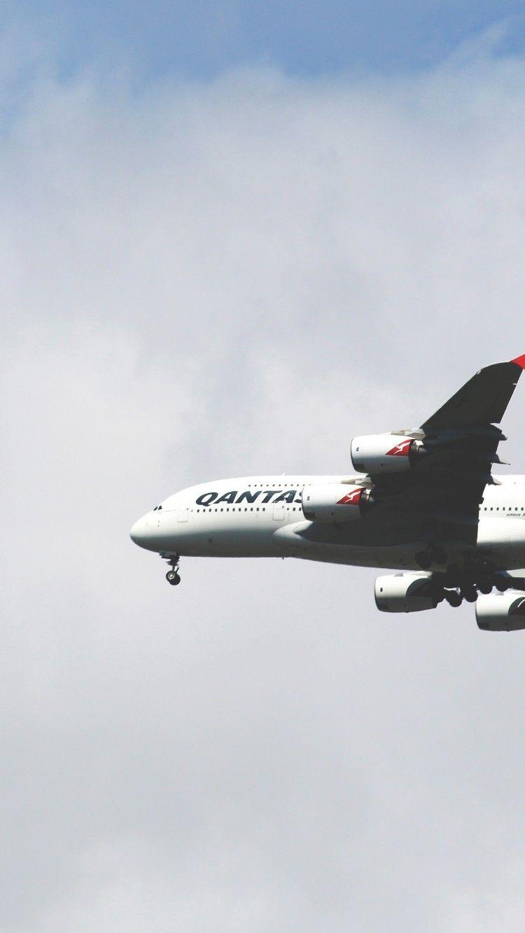 750x1334 Download 750x1334 Airplane, Clouds, Sky, Qantas Airways, Australia Wallpaper for iPhone iPhone 6