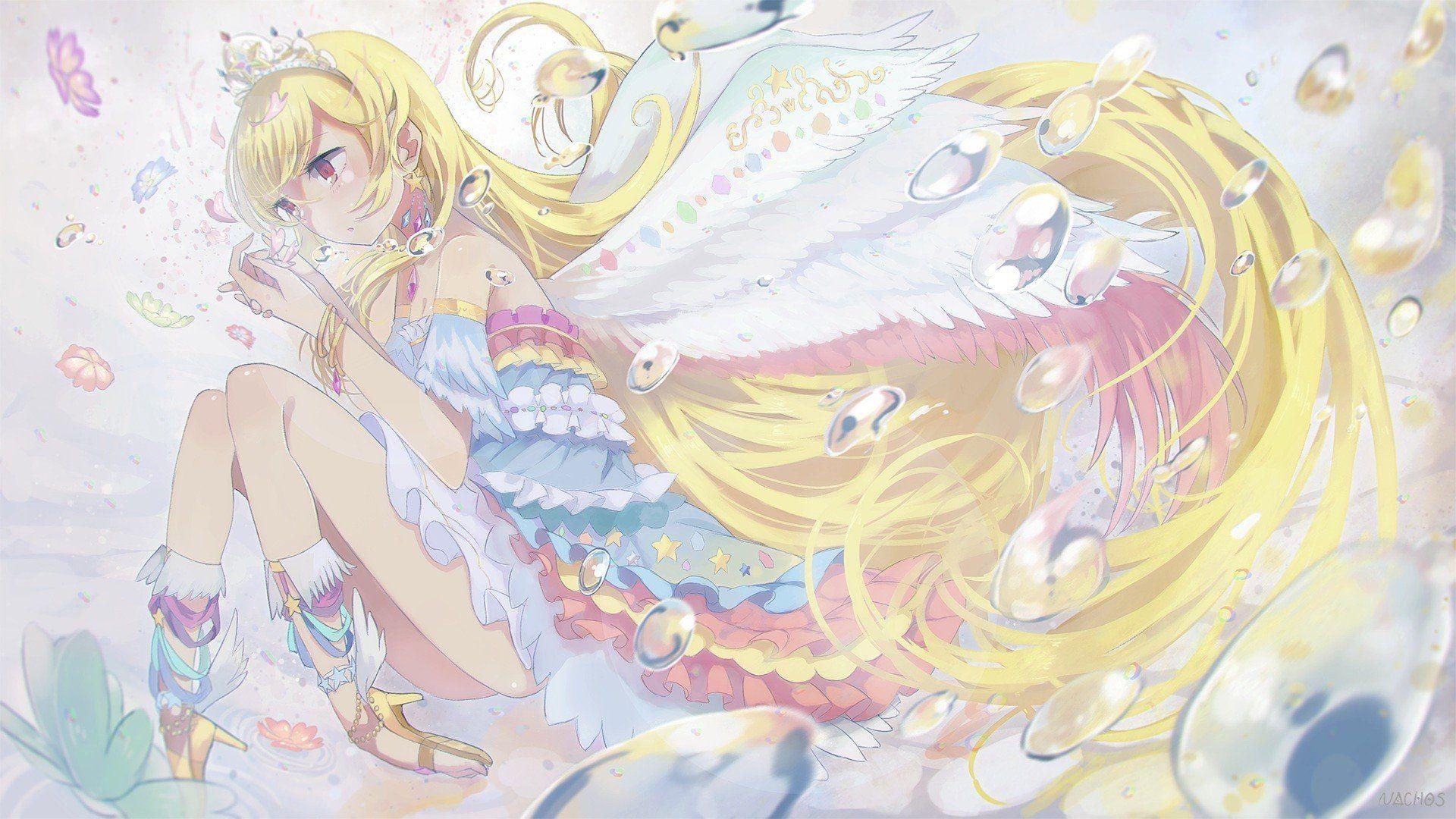 1920x1080 anime, Anime girls, Princesses, Long hair, Wings, Blonde, Hoshimiya Ichigo, Aikatsu Wallpaper HD / Desktop and Mobile Background