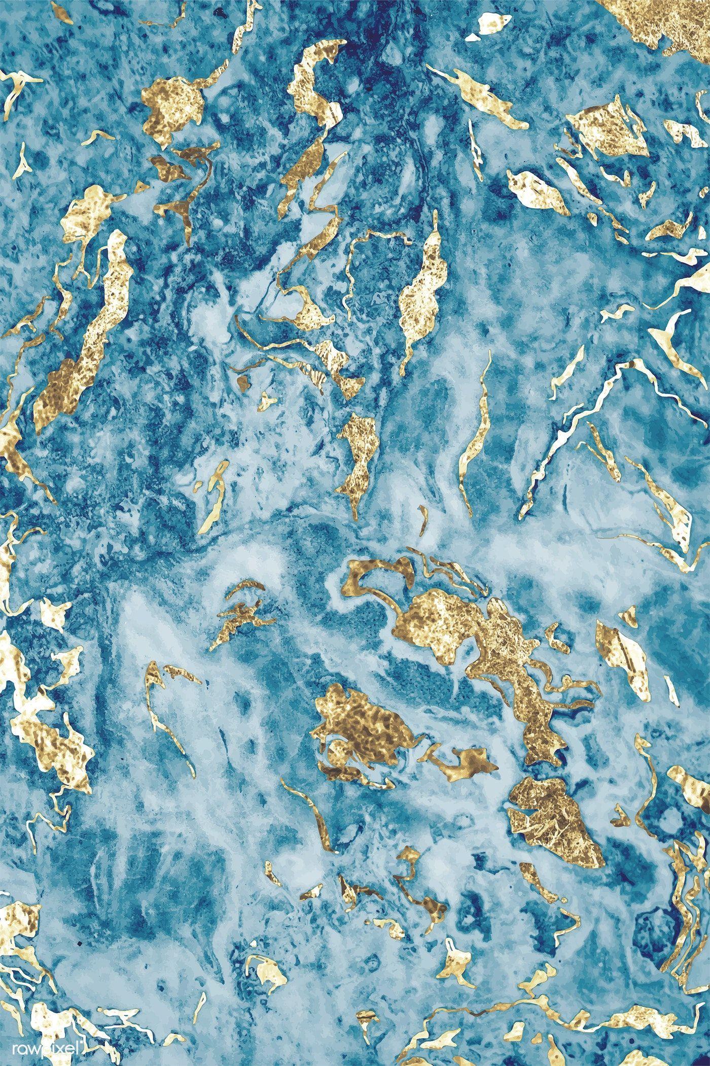 1400x2100 Blue and gold marble textured background vector. free image by rawpixel.com / Chim. Blue marble wallpaper, Blue and gold wallpaper, Marble texture