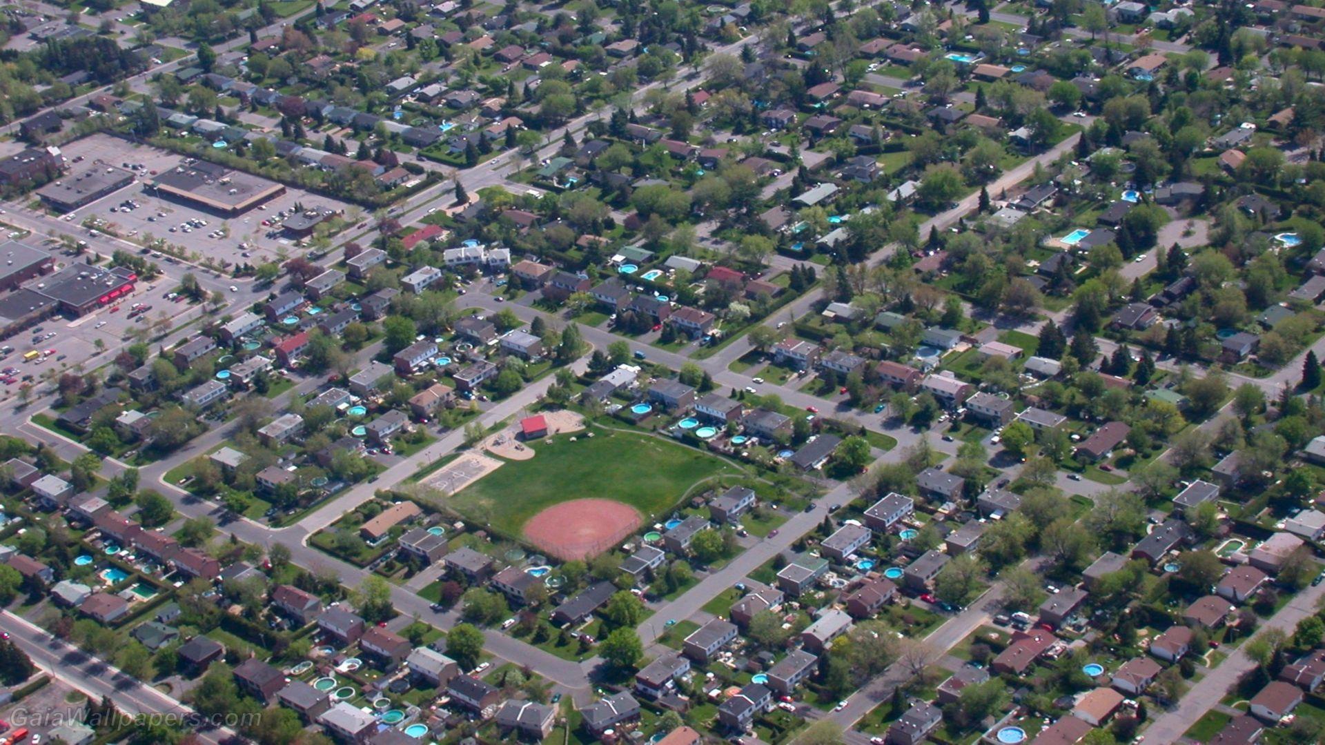 1920x1080 Aerial view of the suburbs of Montreal wallpaper 1920x1080 Desktop Wallpaper