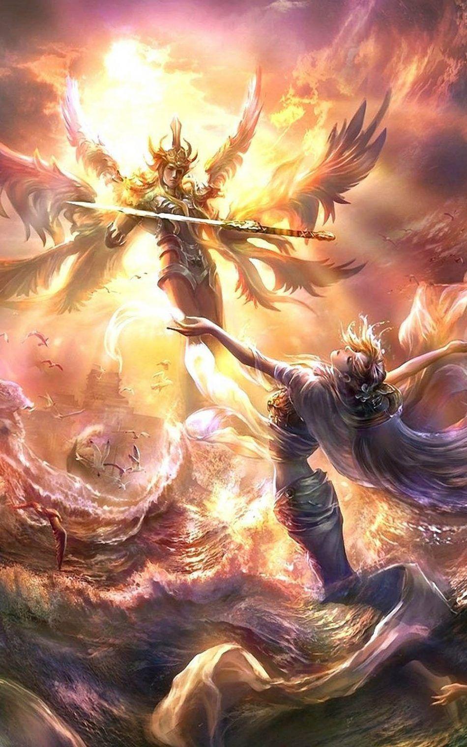 950x1520 Angel Warrior Game HD Mobile Wallpaper Warrior Wallpaper & Background Download