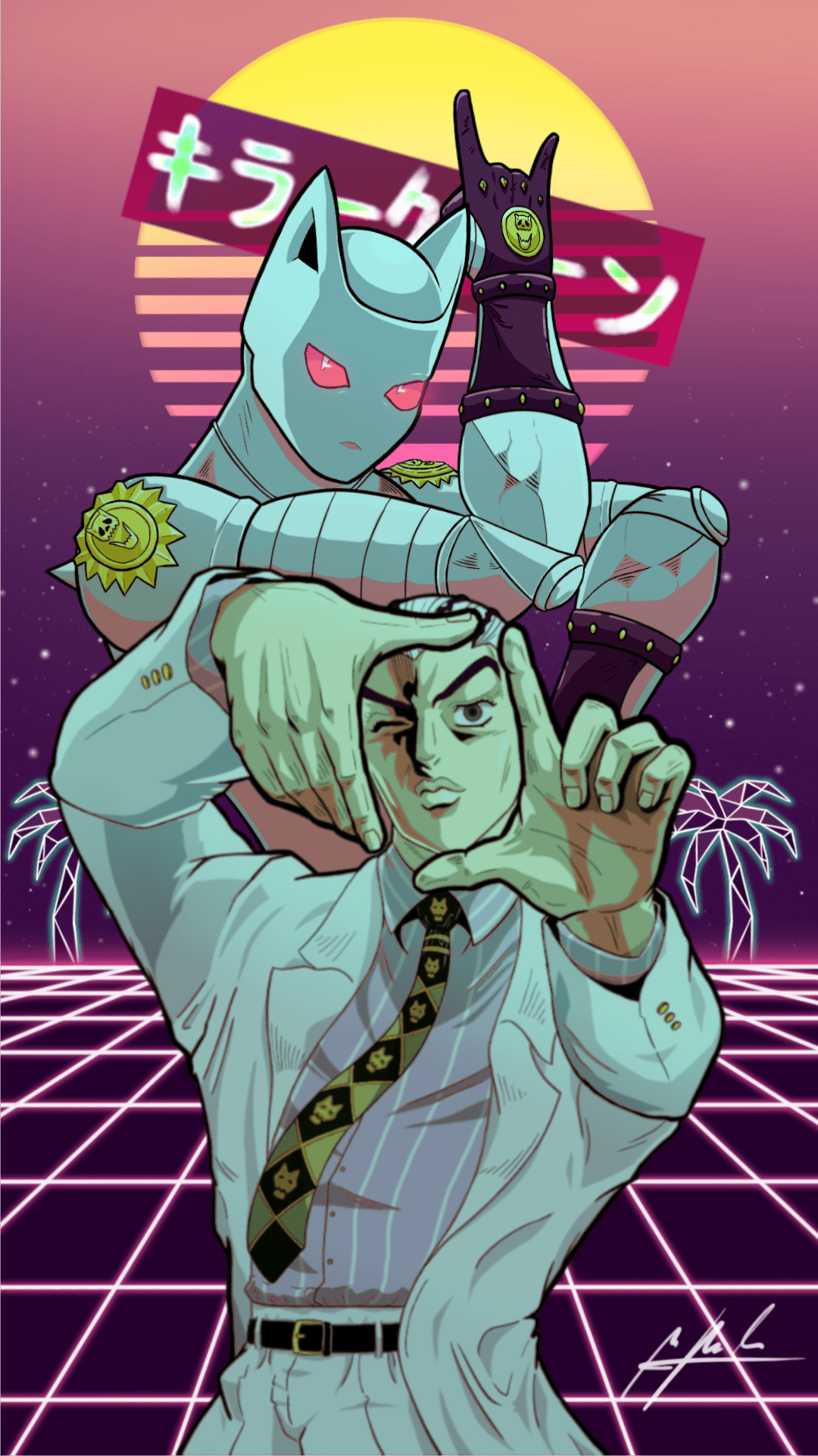 1080x1920 Fanart Kira & Killer Queen's Style Overhaul